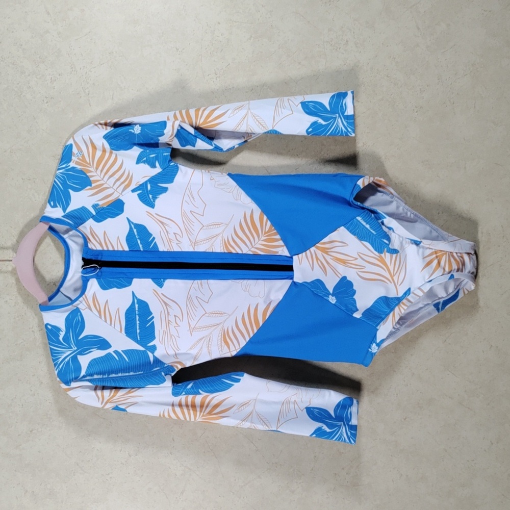 4SE1 Beachsissi blue & golden yellow surfing swimsuit S NWT